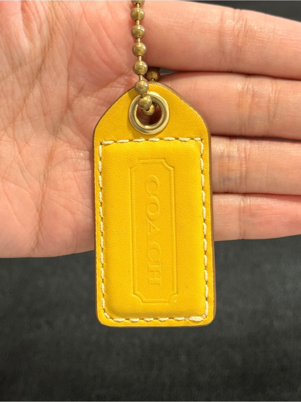 2.5" Medium Y2K Coach Leather Key Fob Bag Charm Keychain Hang Tag/Hangtag